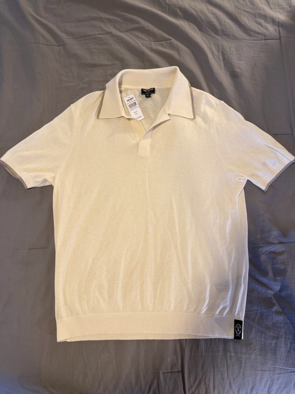 NWT Todd Snyder Cream Short-Sleeve Polo